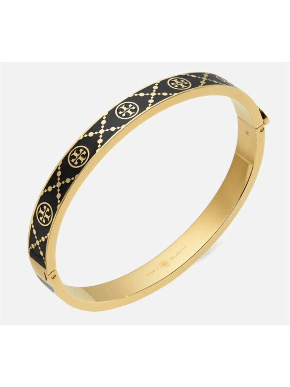 Tory Burch Black and Gold T-Monogram Huggie Earrings and Bracelet Set -10169 - Picture 2 of 7